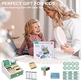 OSLINE Wooden Cash Register Set for Kids Montessori Learning Pretend Play view 7