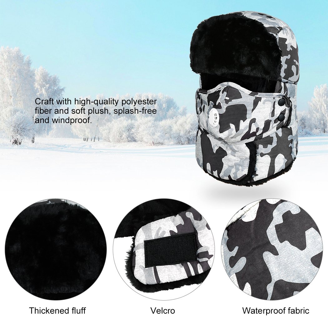 Vbiger hombres Mujeres Estilo Ruso Gorro Aviador Invierno Sombrero Caliente con Orejeras