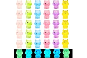 EVDERS 36Pcs Glow in The Dark Mini Resin Squirrel Figurines, Luminous Tiny Miniature Resin Squirrels Figures, Mini Squirrels Animals Figurines for Fairy Garden Accessories Micro Landscape Desktop Decor
