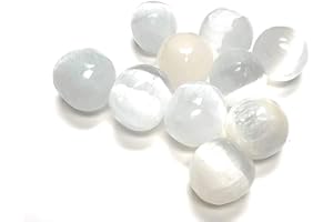 Zentron Crystal Collection Tumbled Selenite Pieces - 1" Stones in Velvet Bag (5)