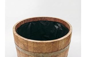 OAKENZ Half Barrel Planter Liner – Twin Pack Wine & Whiskey Barrel Planter Insert (Fits up to 29 in) – Waterproof Heavy-Duty 