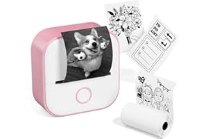 Memoqueen Sticker Printer - T02 Print Pods Mini Printer Bluetooth Portable Thermal Printer Mini Photo Printer, Great for Gift
