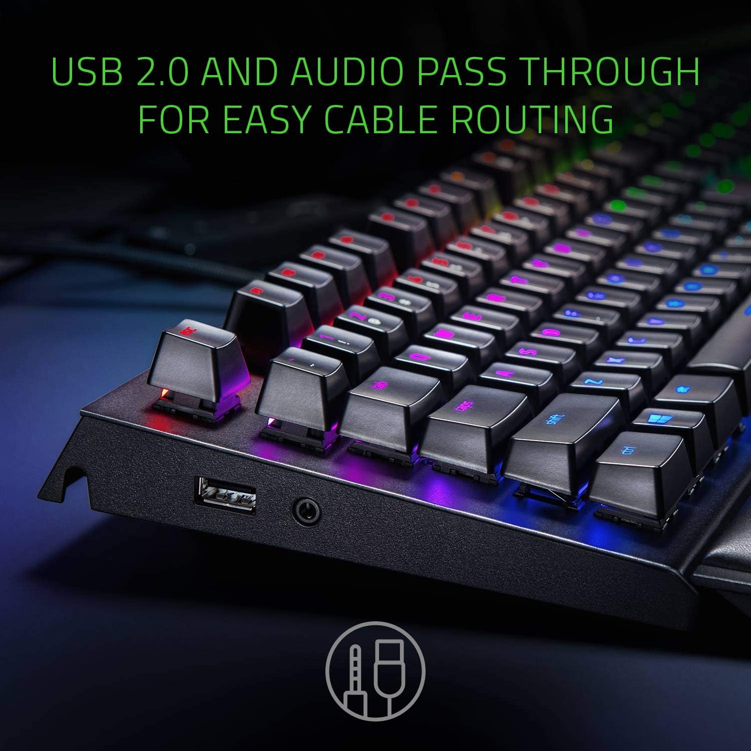 Razer BlackWidow Elite Mechanical Gaming Keyboard: Orange Mechanical Switches - Tactile & Silent - Chroma RGB Lighting - Magnetic Wrist Rest - Dedicated Media Keys & Dial - USB Passthrough: Computers & Accessories