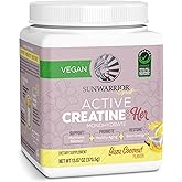 Sunwarrior Creatine Monohydrate Powder for Women | Muscle Building Pre Workout Vegan Keto Friendly Micronized & Easily Mixes 300g Tub (50 Serve) Yuzu Coconut Flavored Active Creatine