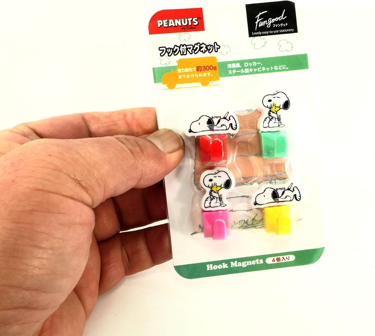 Amazon クラックス フック付マグネット 4個入 スヌーピー マグネット 文房具 オフィス用品