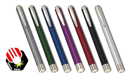 Profi Diagnostikleuchte aus Aluminium MIT GRAVUR Pupillenleuchte (blau)