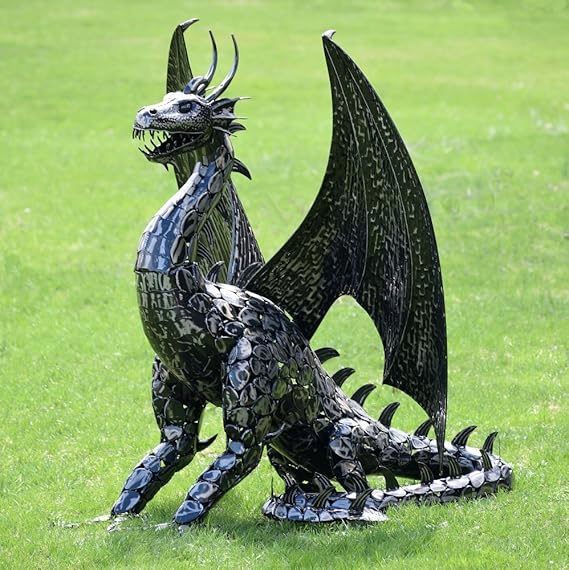 4.5ft Tall Large Metal Dragon Statue Decoration (For outdoor or indoor