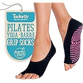 Tucketts Ballerina Ballet Socks for Women, NonSlip Toeless Pilates Grip Socks for Barre & Barefoot Workouts, Size 5-9, 1 Pair