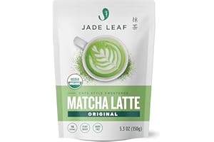 Jade Leaf Matcha Organic Premium Ceremonial Grade Matcha Green Tea Powder - Japanese - Culinary, Ingredient, Ceremonial Barista Teahouse, Latte, Collagen, 5.3 Ounce (Pack of 1), Matcha Latte