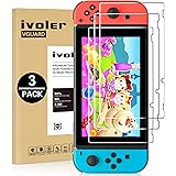 [3 Pack] Screen Protector Tempered Glass for Nintendo Switch, iVoler Transparent HD Clear Anti-Scratch Screen Protector Compa