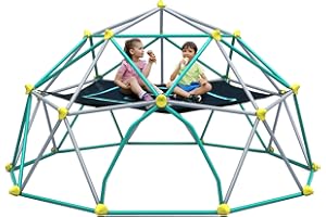 Merax 12FT Climbing Dome with Hammock, Outdoor Geometric Dome Climber Play Center for Kids 3-10 Supporting 1000 lbs, Easy Assembly Jungle Gym