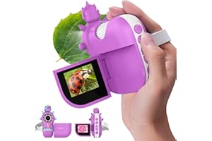 BEBANG Digital Microscope for Kids Handheld Miniscope - 4K 2.0" Screen Rechargeable 1000X Mini Pocket Portable Magnifying Glass Edu Learning Science Toy Gift with Slides Kit 4-12 Children Students (Violet)