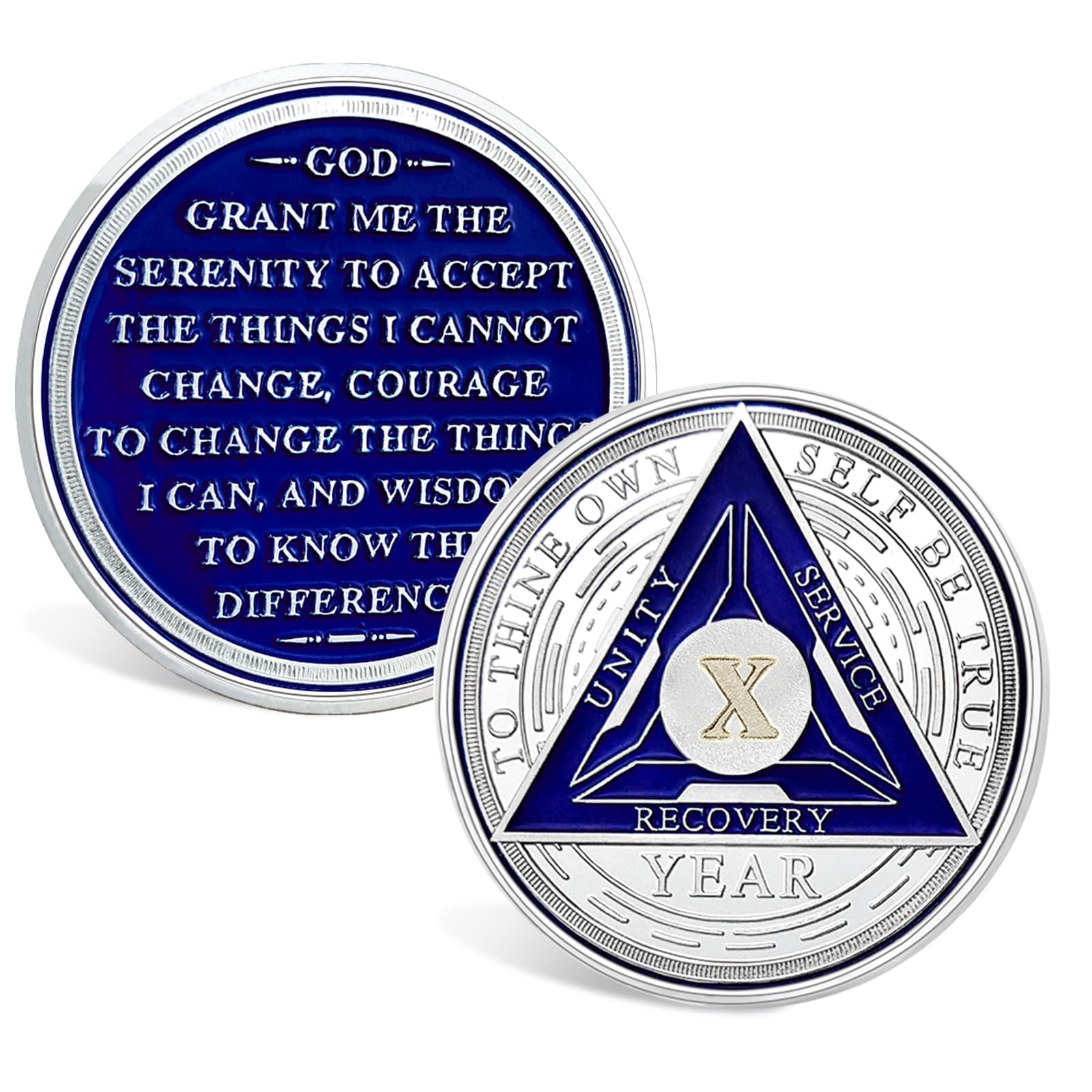 ACGZQY 10 Year Sobriety Chip - Triplate AA Coin and Medallion Sobriety Coin Recovery Chips Sober Anniversary Token Sobriety Gifts Alcoholics Anonymous Recovery for Men Women