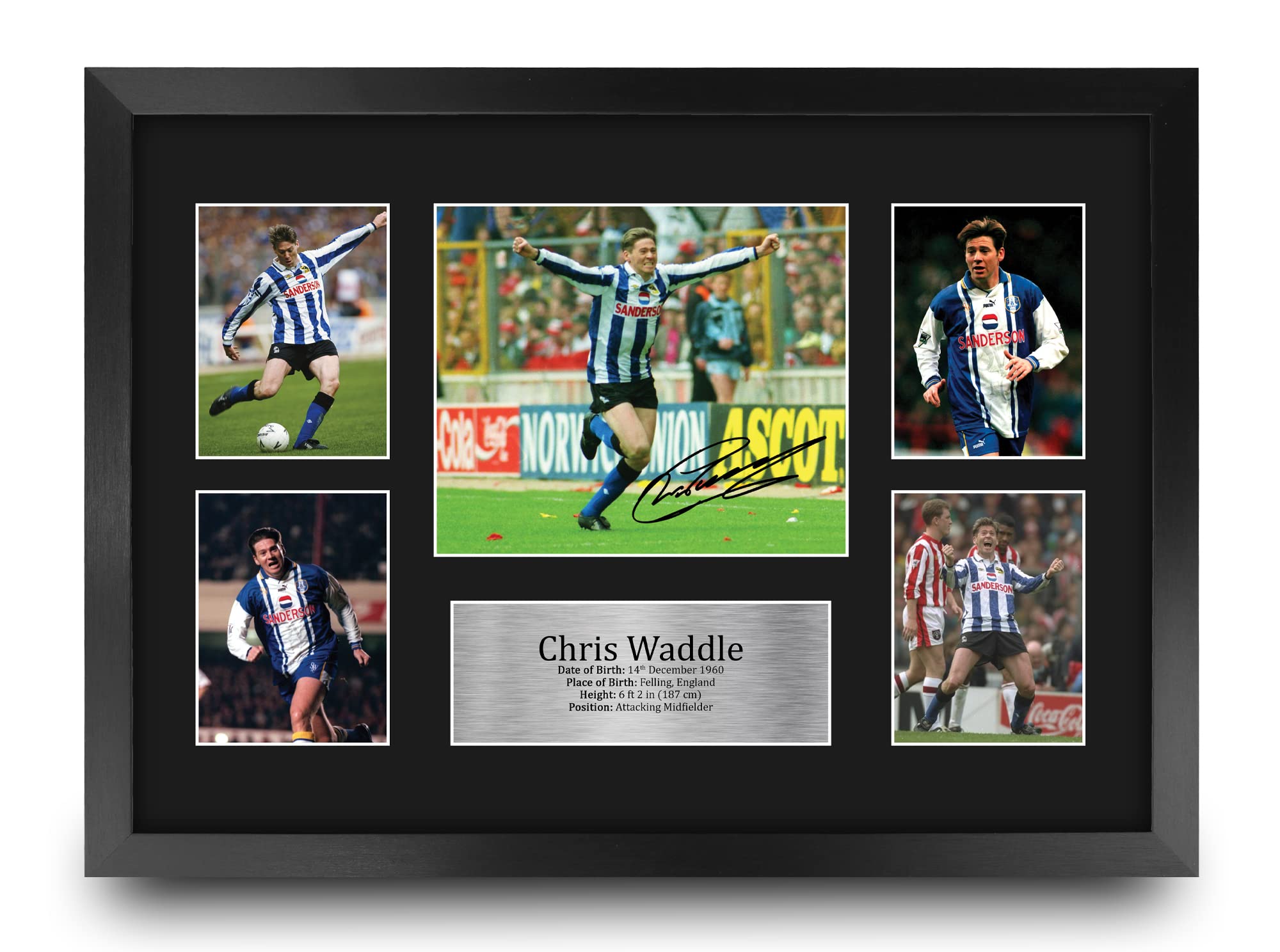 HWC Trading FR A3 Chris Waddle Sheffield Wednesday Gifts Printed Signed Autograph Picture for Football Fans and Supporters - A3 Framed
