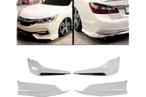 skkyoro Front & Rear Bumper Splitter Lip 4PCS for Honda Accord 4 Door Sedan 2016-2017 HFP Style Front & Rear Side Corner Spats Apron (Black+White)