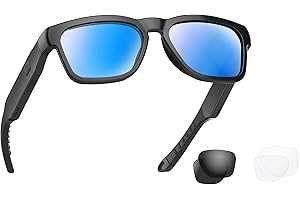 OHO SUNSHINE OhO Smart Glasses,Polarized Sunglasses with Bluetooth Speaker,Athletic/Outdoor UV Protection and Voice Control,Unisex(Mirror Blue Lens)
