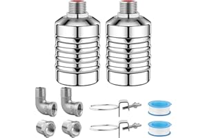 AUFEE 2Pcs Water Float Valve for Water Tank, Aquapulse Automatic Water System, Fully Automatic Water Shut Off Valve, 1/2'' to 3/4'' 304 Stainless Steel Float Valve for Water Tower, Pool, Livestock Troughs.