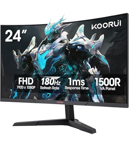 KOORUI 24.5インチ モニター 180Hz Amazon.co.jp: KOORUI ゲーミングモニター 湾曲 モニター 24