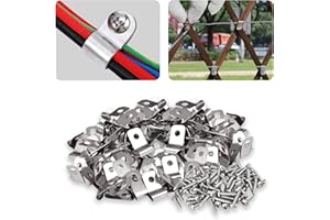 SPTCHAPN Fence Wire Clamps Agricultural Fencing Mounting Clips, Stainless Steel Wire Clips with Screws Vinyl Fence Clips for Christmas Tree Wire Clamps Welded Wire to Wood, Metal or Vinyl Fence(300)