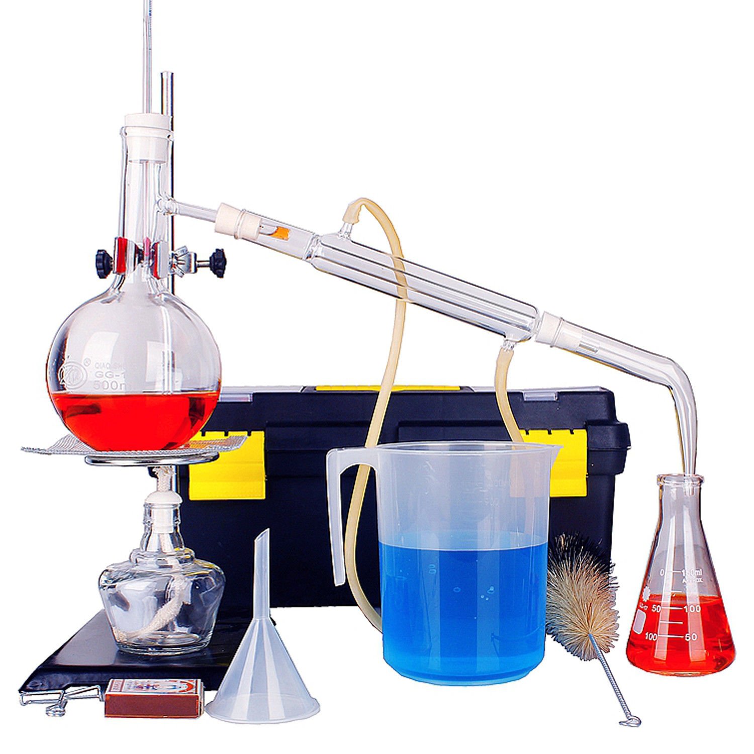 New 500 ml Total Lab ätherisches Öl Destillation Apparat Wasser Brenner Luftreiniger Glaswaren