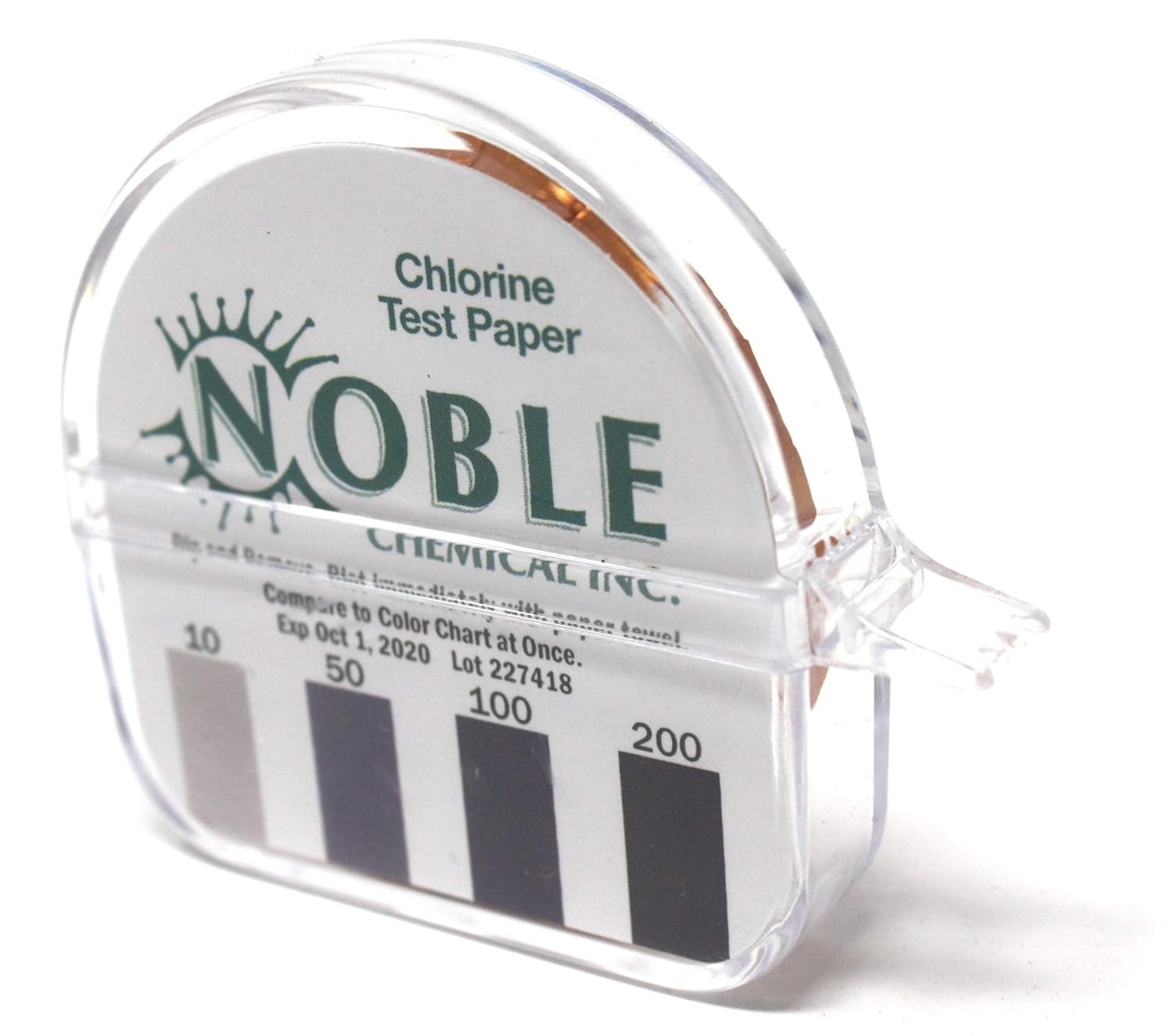 Noble Chemical CM240 Chlorine Test Paper Dispenser 10200ppm