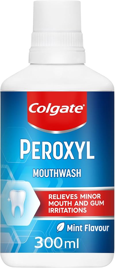 Colgate Peroxyl Antiseptic Mint Mouthwash 300ml Relieves Minor Irritations