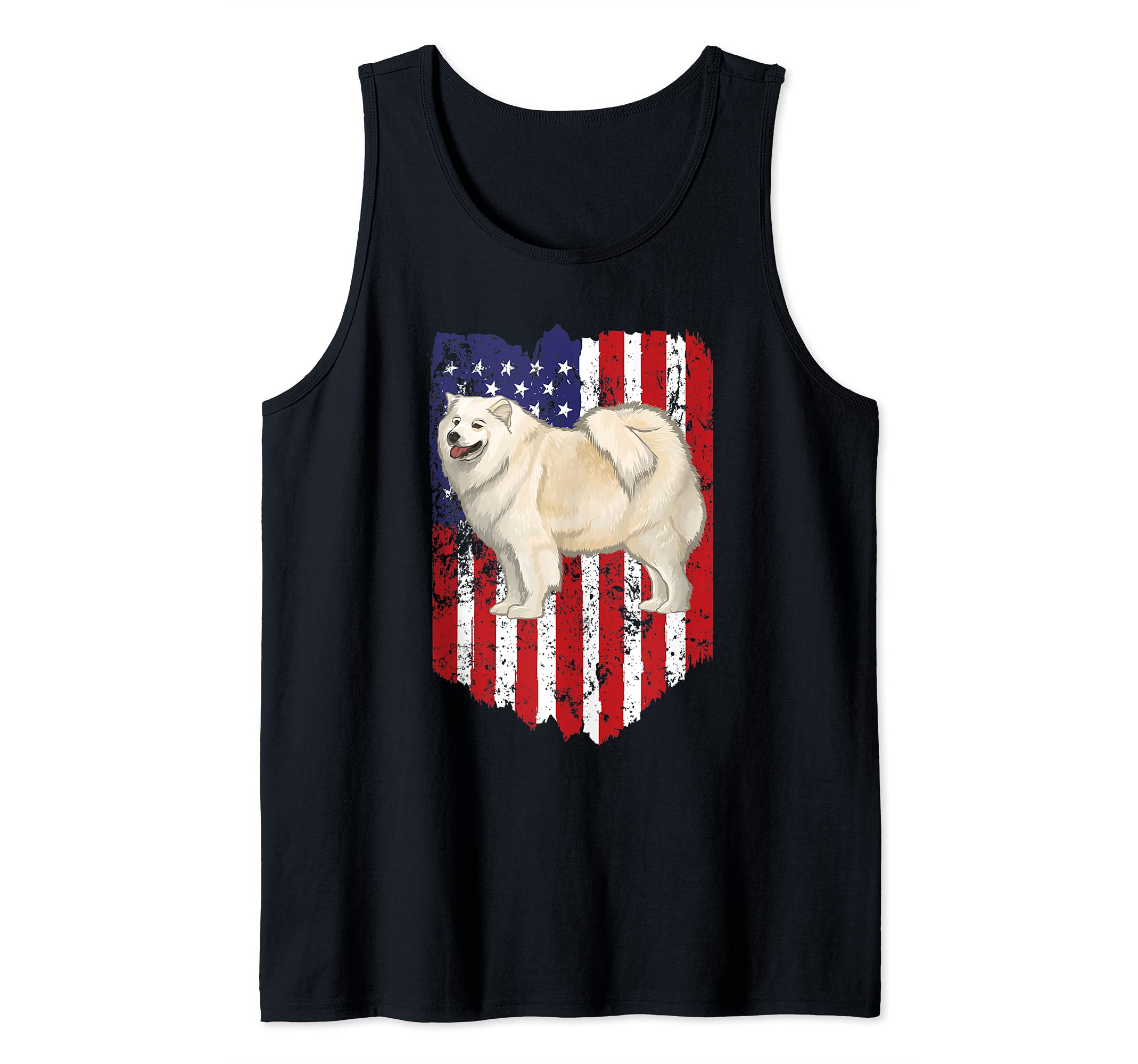 American Flag Samoyed 4th Of July USA Tank Top