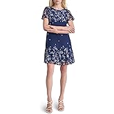 DKNY Womens Flutter Sleeve Ruffle Hem Shift Mini Dress