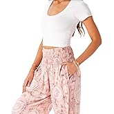 Lotus and Luna Women's Harem Pants Thai Pants for Beach & Lounge High Waisted Flowy Boho Pants Genie Pants Yoga Pants