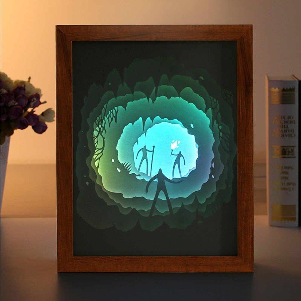 Custom light and shadow paper carved lights 3D night light LED stereo characters bedside table lamp romantic romantic gift