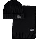Levi's Men's Classic Winter Warm Knit Beanie Hat and Scarf Set