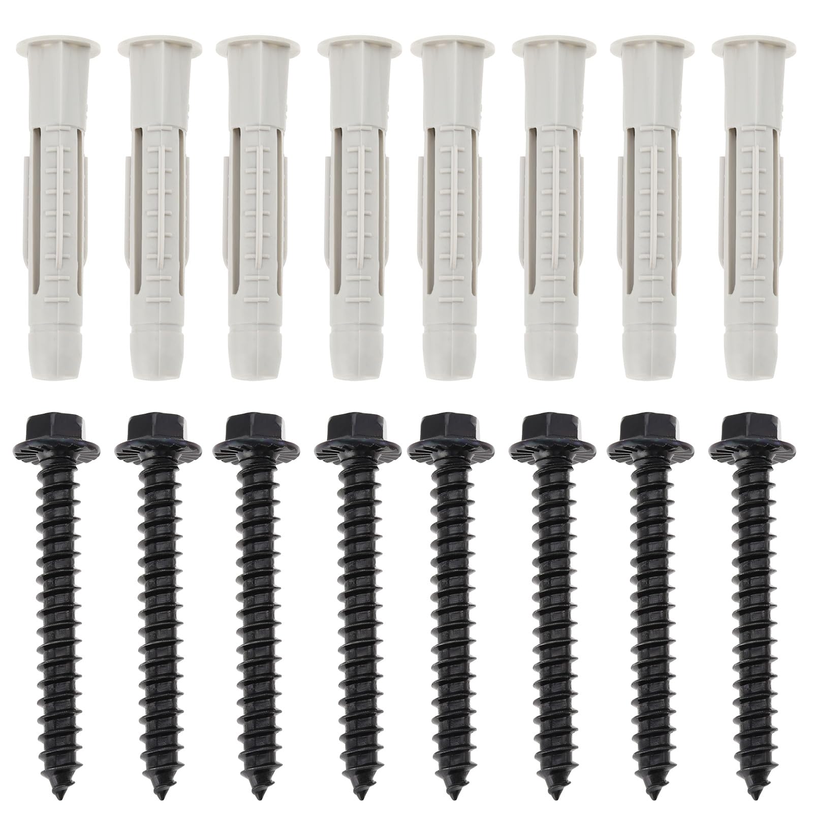 Be In Your Mind 12 Sets TV Mounting Screw Kit Bolt Kit for TV Mount M8x60 Wall Mount Concrete Wall Wooden Beam Wall Large Loading Weight Hardware Dowels Kit