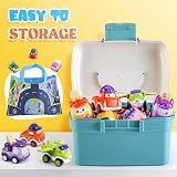 LULULIA Pull Back Cars 12 Pack Toy Set with Storage Box Playmat for Toddlers view 5