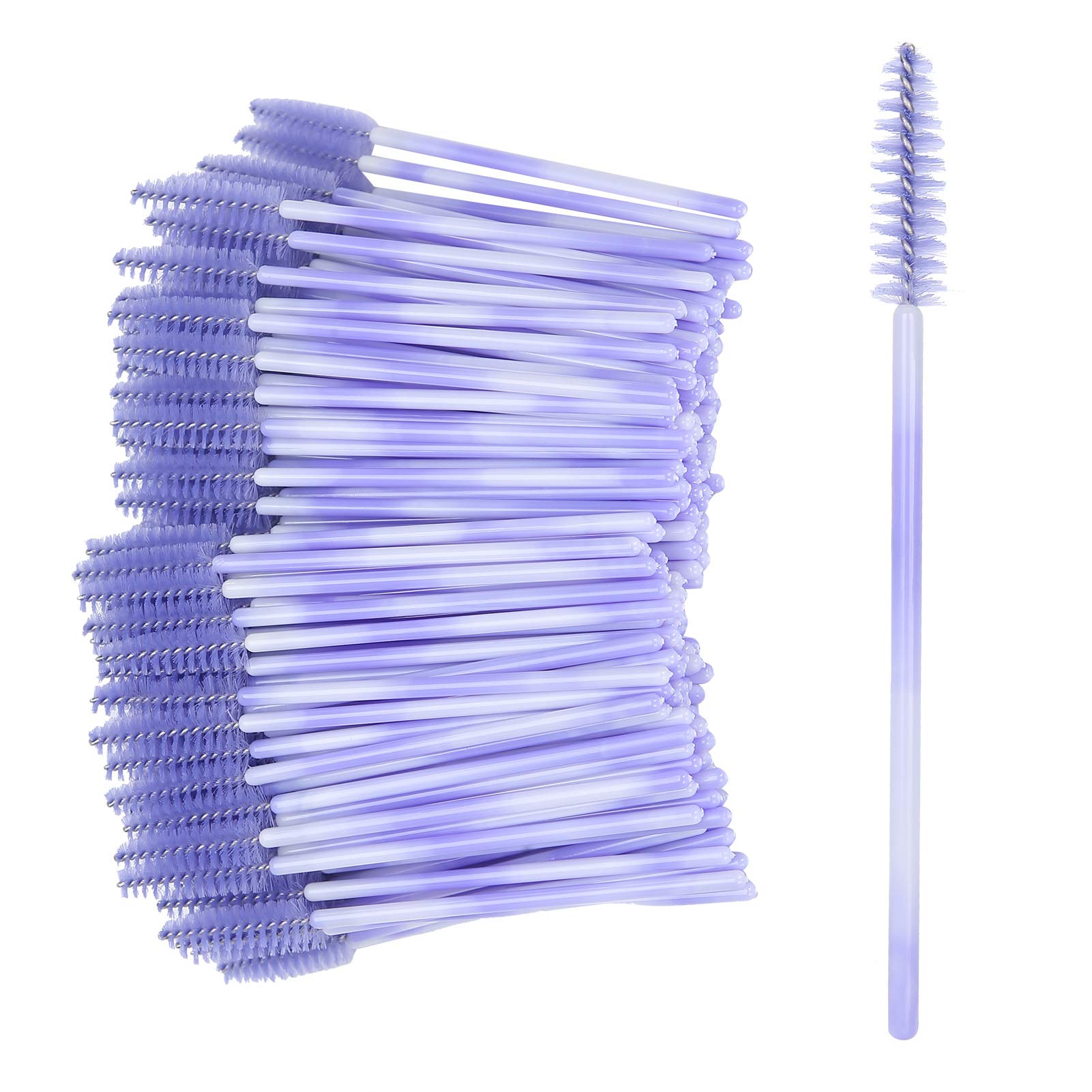 Spoolie Brushes, Mascara Wand, Eyelash Spoolie Lash Brush Portable 200pcs for Girl Women Eyelash Beauty(Light purple)