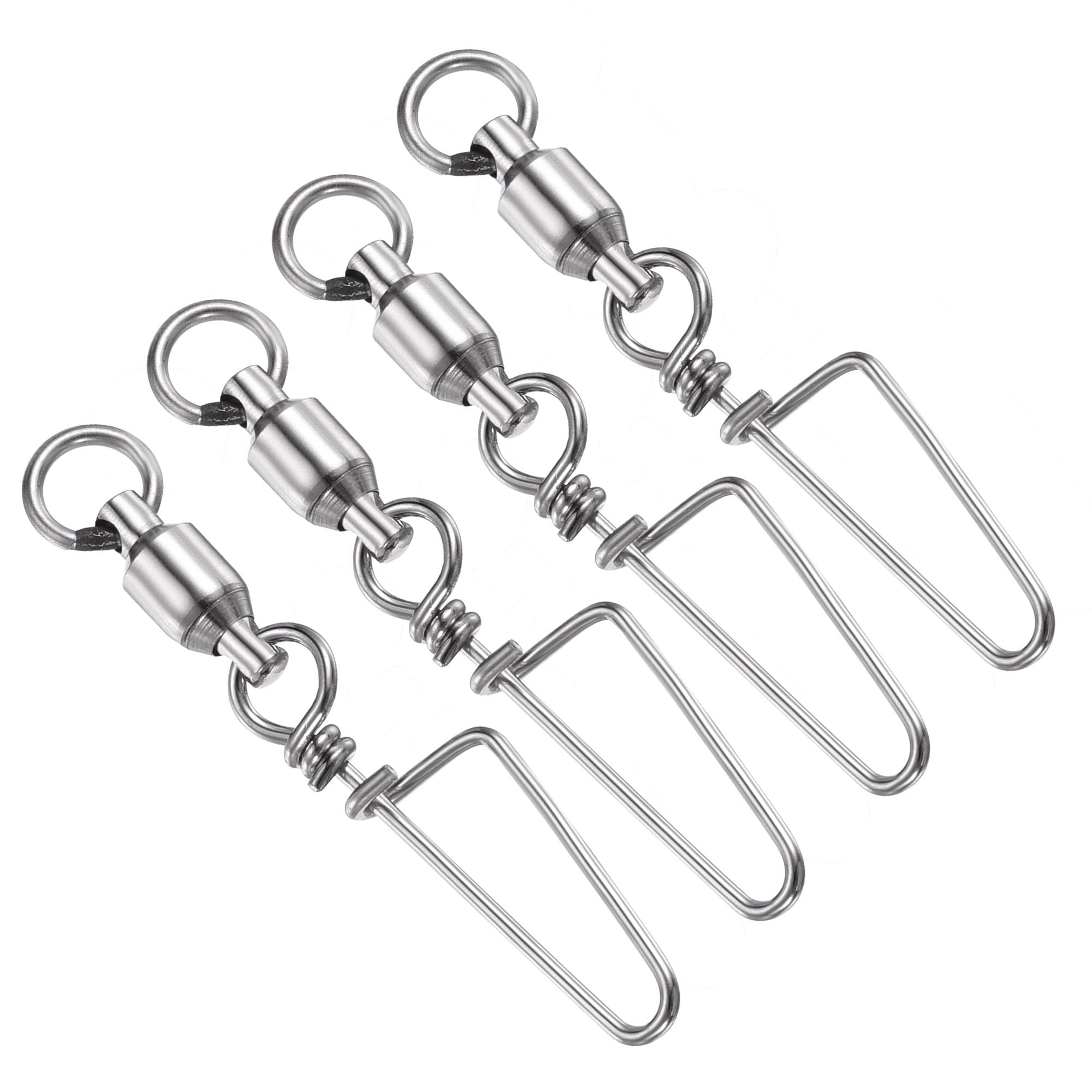 PATIKIL Fishing Snap Swivels, 20Pcs 92LBS Stainless Steel Ball Bearing Tackle for Saltwater Freshwater Fishing