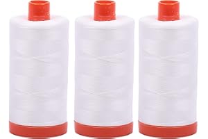 3-PACK - Aurifil 50WT - Natural White, Solid - Mako Cotton Thread - 1422Yds EACH - MK50-2021