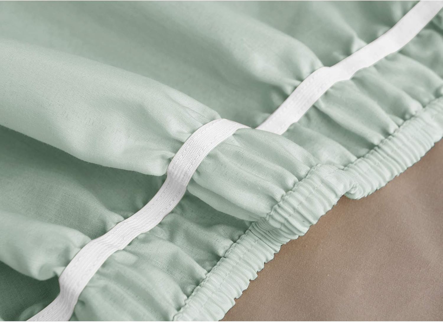 Obytex Wrap Around Bed Skirts, Cotton Bedskirt Elastic Dust Ruffle Silky Soft & Wrinkle Free Classic Stylish Look in Your Bedroom (Green, Twin/Full-18'' Drop): Kitchen & Dining