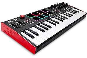 Akai Professional MPK Mini Plus - USB MIDI Keyboard Controller with 37 Mini Keys, 8 MPC Pads, Sequencer, MIDI/CV/Gate I/O, Mu