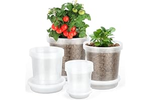 TAQIXI 3/4/5/6 Inch Clear Nursery Pots with Drainage Holes and Saucers, 20 Pack Clear Plastic Plant Pot, Plant Pot Seed Starter Pots for Succulents