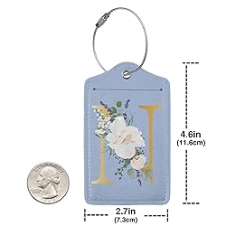 2 PCS Flower Lette N Luggage Tag for Suitcases