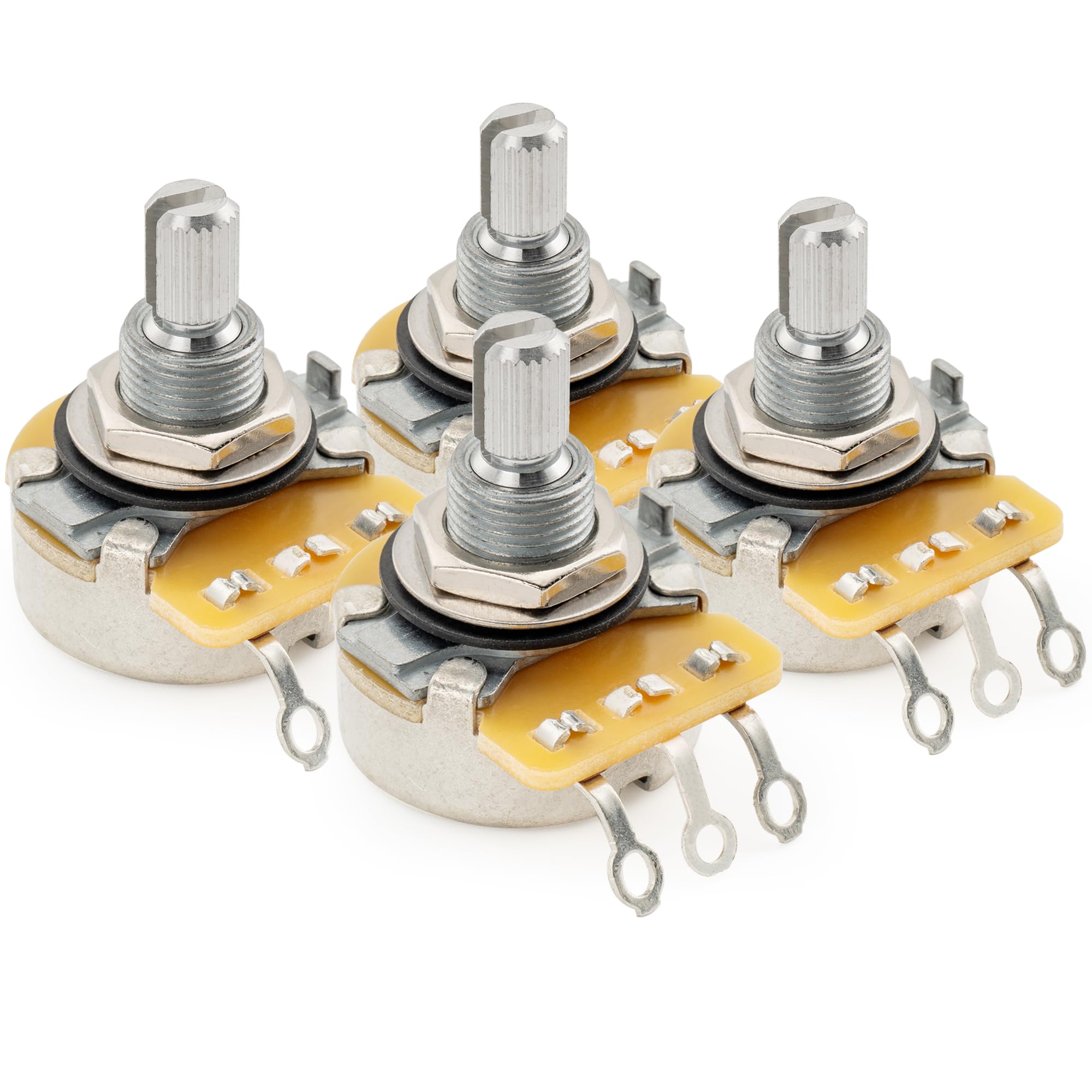CTS 450 B500K Pots Standard Split Shaft 3/8 Inch 10% Linear Taper Potentiometers for Electric Guitar Bass (Set of 4)