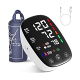Upper Arm Blood Pressure Monitor with Wide Range Cuff That fits Standard to Large Adult Arms, Large LED Display, Irregular Heartbeat Detector, Clinically Validated, USB-C Power Cable
