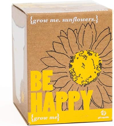 Gift Republic Grow Me Be Happy Sunflower Grow Kit 7.0cm x 9.0cm x 8.5cm