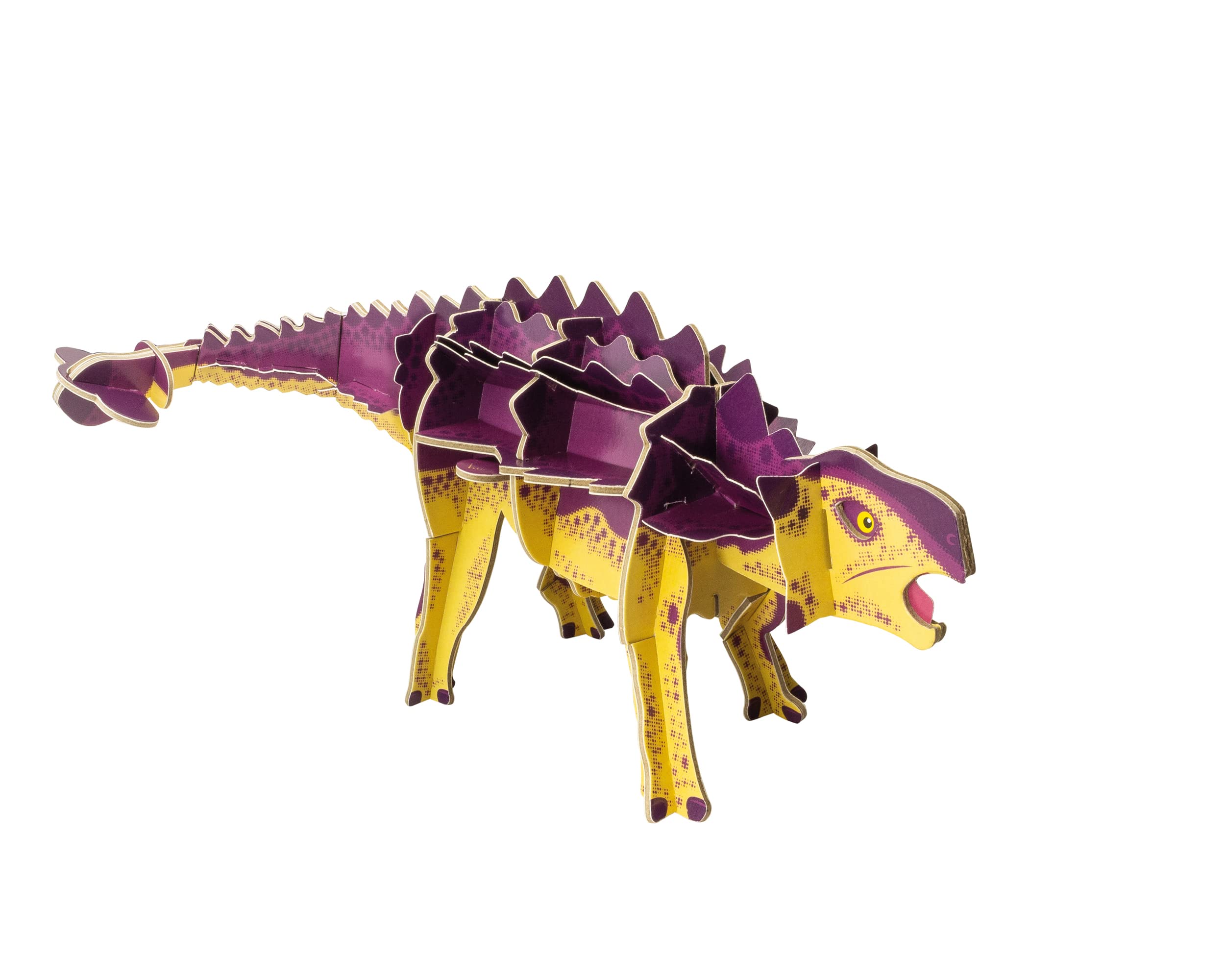 Build Your Own Moving Ankylosaurus - Pull Tab Swishing Tail Action - Cardboard Craft Kit - Ages 8+