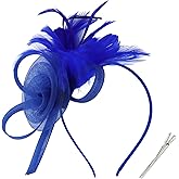 AMCAMI Fascinators Hats with Feather for Women 2026 Derby Hats Small Tea Party Hat with Headband