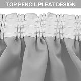 Aspire Homeware Blackout Curtains 46x54 Pencil Pleat Grey 2 Panels with Tiebacks view 6