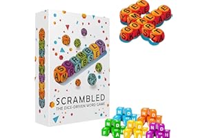 Scrambled Dice Word Game for 1-5 Players Brain Exercise Party Game, Spelling Letter Dice Game Family Word Games Adults Perfec