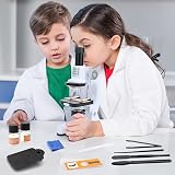 deAO 1200X Kids Microscope Kit LED Mobile Phone Adapter STEM Toy Magnifying view 2