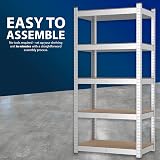 ZENO 5 Tier Garage Shelving Heavy Duty Metal Warehouse Racking 175KG Silver view 6