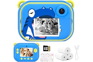 Joytrip Kids Instant Print Camera, Kids Camera with 2.4” Large Screen LCD, Selfie Toddler Cameras Print Paper & 32G Card, Christams Birthday Gifts for Girls Boys Age 3-12 (Blue)
